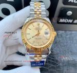 Perfect Replica Mens Rolex Datejust Two Tone Gold Dial Jubilee Replica Watch 41mm